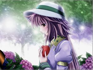 Preview wallpaper girl, heart, sadness, rain, nature, hat