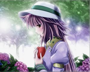 Preview wallpaper girl, heart, sadness, rain, nature, hat