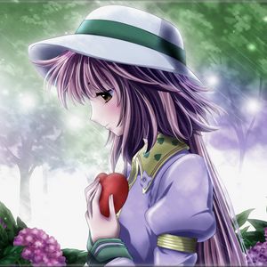 Preview wallpaper girl, heart, sadness, rain, nature, hat