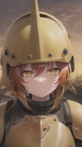 Preview wallpaper girl, helmet, armor, anime