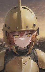 Preview wallpaper girl, helmet, armor, anime