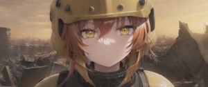 Preview wallpaper girl, helmet, armor, anime