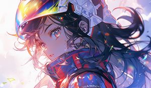 Preview wallpaper girl, helmet, costume, anime