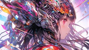 Preview wallpaper girl, helmet, profile, anime, art