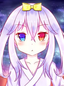 Preview wallpaper girl, heterochromia, blush, anime