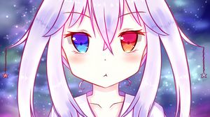 Preview wallpaper girl, heterochromia, blush, anime