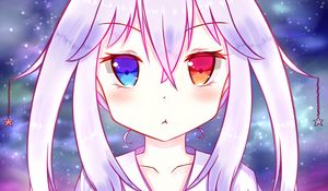 Preview wallpaper girl, heterochromia, blush, anime