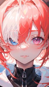Preview wallpaper girl, heterochromia, eyes, anime, light