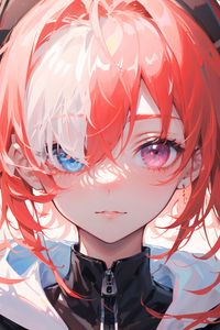 Preview wallpaper girl, heterochromia, eyes, anime, light