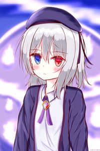 Preview wallpaper girl, heterochromia, sadness, anime