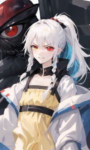 Preview wallpaper girl, heterochromia, smile, eyes, anime