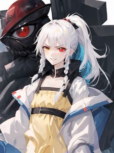Preview wallpaper girl, heterochromia, smile, eyes, anime