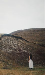 Preview wallpaper girl, hills, nature