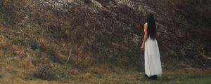 Preview wallpaper girl, hills, nature