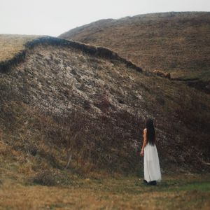 Preview wallpaper girl, hills, nature