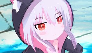 Preview wallpaper girl, hood, ears, anime