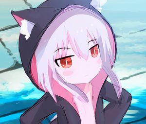 Preview wallpaper girl, hood, ears, anime