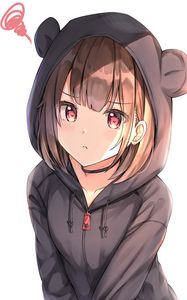 Preview wallpaper girl, hood, ears, anime, art, cute