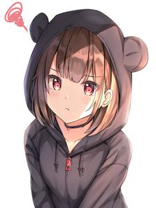 Preview wallpaper girl, hood, ears, anime, art, cute