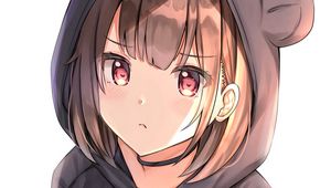 Preview wallpaper girl, hood, ears, anime, art, cute