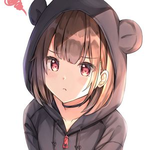 Preview wallpaper girl, hood, ears, anime, art, cute