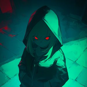 Preview wallpaper girl, hood, eyes, art, anime