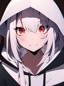 Preview wallpaper girl, hood, portrait, anime, art