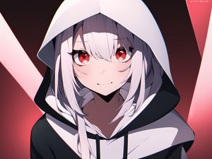 Preview wallpaper girl, hood, portrait, anime, art