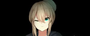 Preview wallpaper girl, hoodie, anime, art