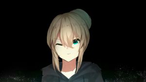 Preview wallpaper girl, hoodie, anime, art