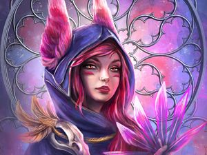 Preview wallpaper girl, hoodie, art, glare, shine