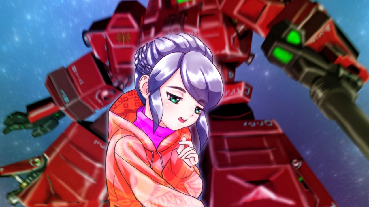 Wallpaper girl, hoodie, movement, anime