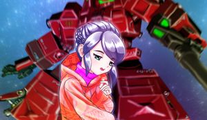 Preview wallpaper girl, hoodie, movement, anime