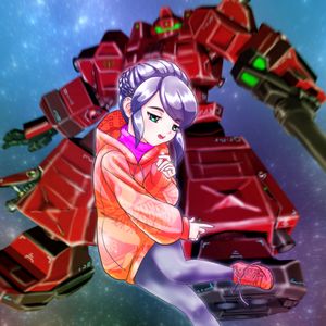 Preview wallpaper girl, hoodie, movement, anime