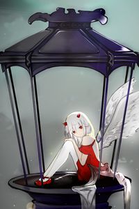 Preview wallpaper girl, horns, demon, wings, anime