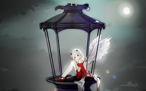 Preview wallpaper girl, horns, demon, wings, anime
