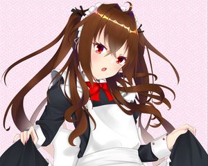 Preview wallpaper girl, housemaid, bow, anime