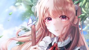 Preview wallpaper girl, housemaid, butterfly, anime