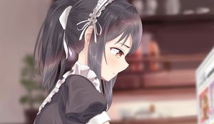 Preview wallpaper girl, housemaid, sadness, anime