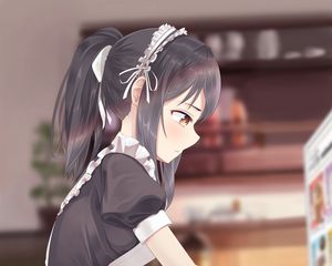 Preview wallpaper girl, housemaid, sadness, anime