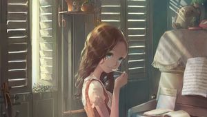 Preview wallpaper girl, ice cream, dessert, creativity, anime