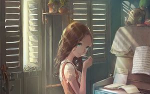 Preview wallpaper girl, ice cream, dessert, creativity, anime