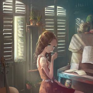 Preview wallpaper girl, ice cream, dessert, creativity, anime