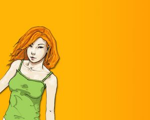 Preview wallpaper girl, illustration, t-shirt