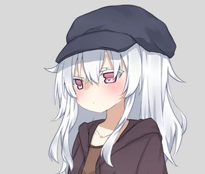 Preview wallpaper girl, jacket, cap, anime
