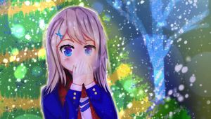 Preview wallpaper girl, jacket, gesture, anime, art