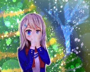 Preview wallpaper girl, jacket, gesture, anime, art