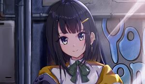 Preview wallpaper girl, jacket, glance, anime
