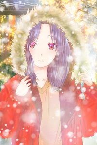 Preview wallpaper girl, jacket, hood, anime