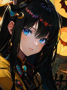 Preview wallpaper girl, jewelry, anime, art